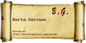 Berta Gerzson névjegykártya
